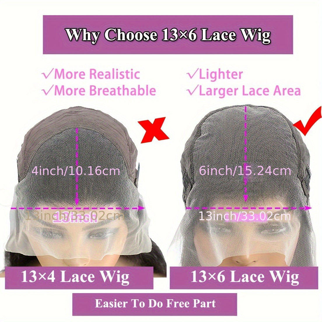 13x6 Deep Wave Lace Front Wig - 250% Density HD Lace, Pre-Plucked 100% Virgin Human Hair, Glueless Curly Style for Women, Natural Look with Hairs, Suitable for All Ethnicities, Special Occasion Wig | Deep Wave Texture | Reali
